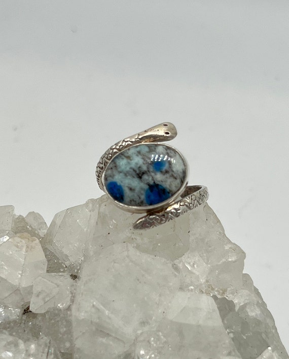 Azurite In Granite Snake Ring,  Size  10