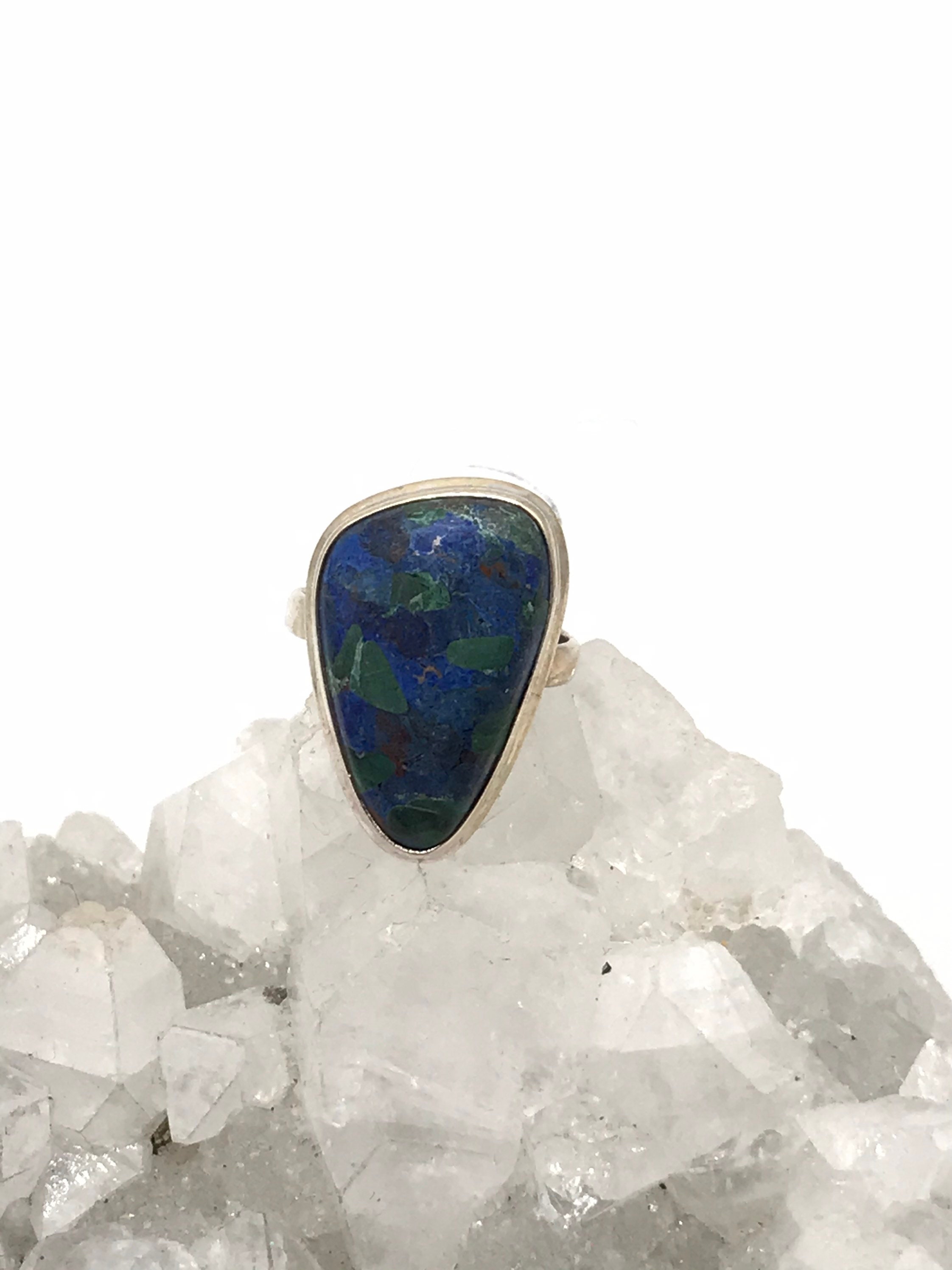 Azurite In Malachite Ring, Size 6 Azurite In Malachite Ring, Size 6