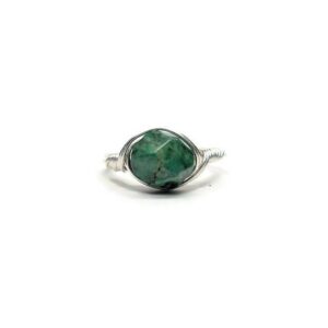 Lg Star Facet Azurite .999 Fine Silver Wire Wrapped Ring Custom Sized