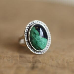 Azurite Malachite Ring - .925 Sterling Silver -  Chunky Azurite Ring - Unisex Azurite Malachite Ring