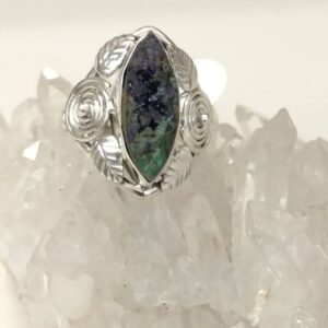 Natural Rough Azurite, Ring Size 6