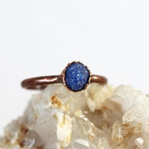 Raw Azurite Ring - Electroformed Jewelry - Gemstone Jewelry