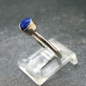 Royal Blue Rough Azurite Sterling Silver Ring - Size 6 - 1.90 Grams