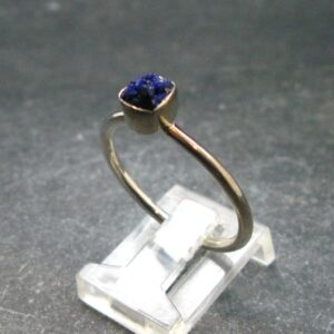 Royal Blue Rough Azurite Sterling Silver Ring - Size 10 - 2.21 Grams