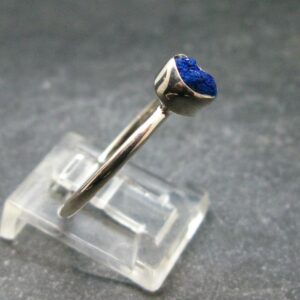 Royal Blue Rough Azurite Sterling Silver Ring - Size 9 - 2.07 Grams