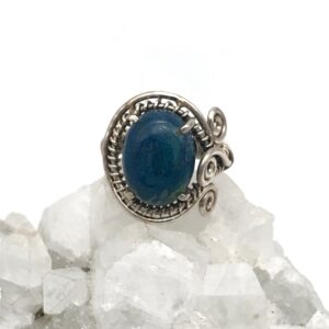 Wire Wrapped Azurite in Malachite Ring, Size 6