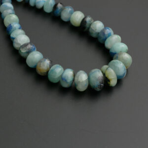 Azurite Feldspar Smooth Roundel Beads, Azurite Beads - 5mm to 10mm - Feldspar Azurite - Gem Quality, 6.5 Inch, Price Per Strand