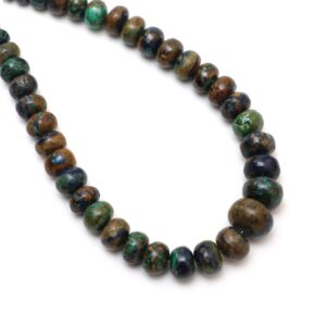 Azurite Malachite Smooth Rondelle Beads, 4 Mm To 11 Mm, Azurite Malachite Jewelry Handmade Gift For Women, 9 Inches Strand, Price Per Strand