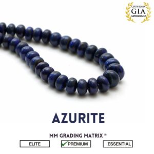 Natural Azurite Smooth Rondelle Shape Beads, Gemstone Beads For Jewelry Making, 6mm To 11mm Azurite Plain Beads Strand 16 Inches