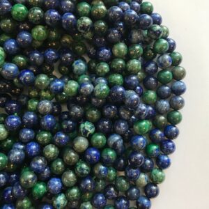 Azurite 4mm  6mm 8mm 10mm Round  Natural Gemstone Bead -15.5 inch strand