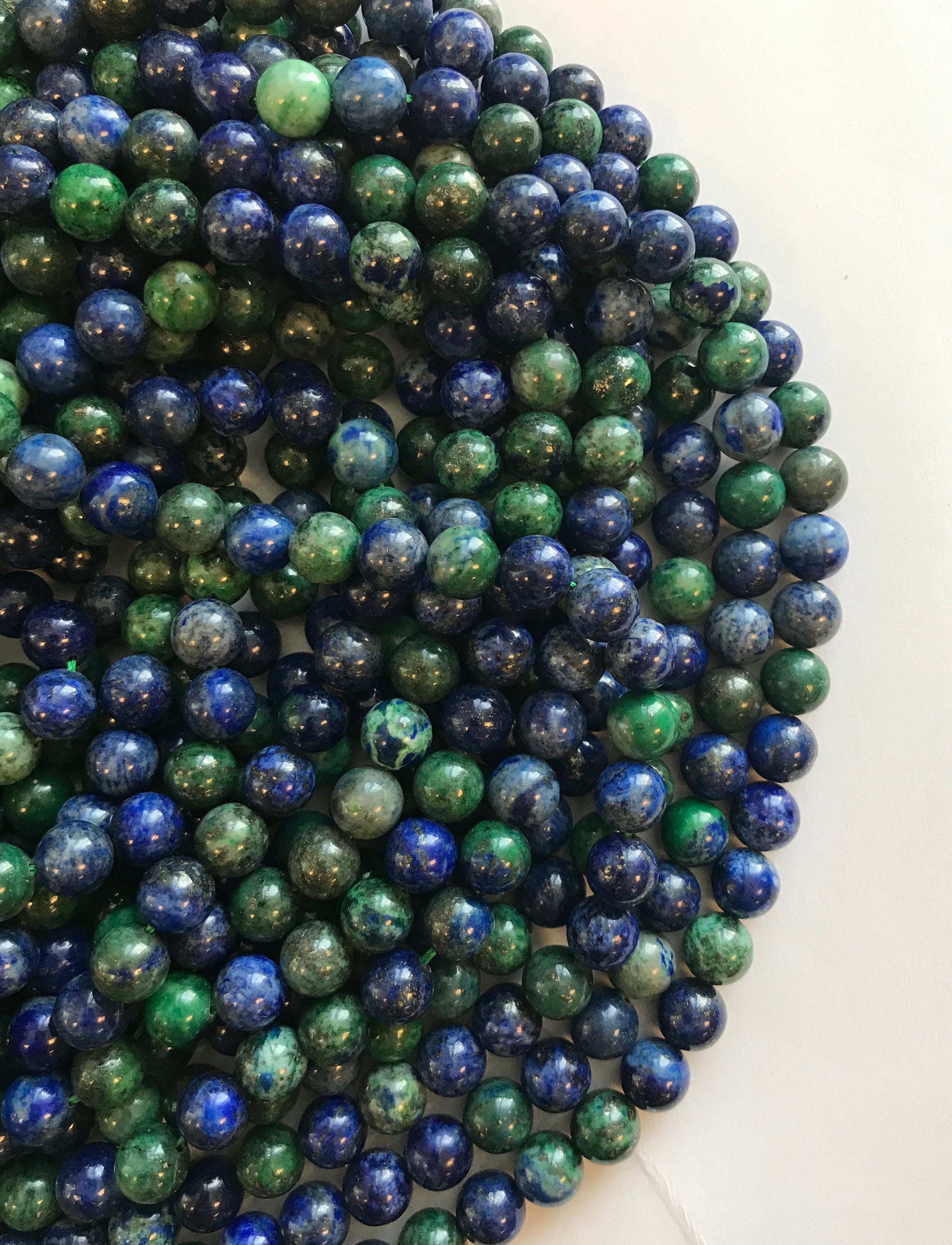 Azurite 4mm 6mm 8mm 10mm Round Natural Gemstone Bead -15.5 Inch Strand Azurite 4mm 6mm 8mm 10mm Round Natural Gemstone Bead -15.5 Inch Strand
