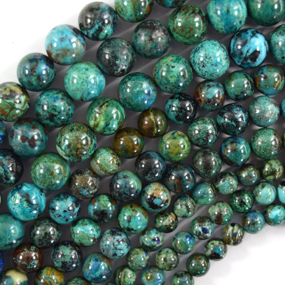 Aa Natural Green Blue Azurite Round Beads Gemstone 15.5" Strand 6mm 8mm 10mm S4 Aa Natural Green Blue Azurite Round Beads Gemstone 15.5" Strand 6mm 8mm 10mm S4