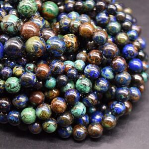Azurite Round Beads - 4mm, 6mm, 8mm, 10mm Sizes - 15" Strand - Natural Gemstone Beads For Jewellery Making | Crystal Beads Azurite Round Beads - 4mm, 6mm, 8mm, 10mm Sizes - 15" Strand - Natural Gemstone Beads For Jewellery Making | Crystal Beads