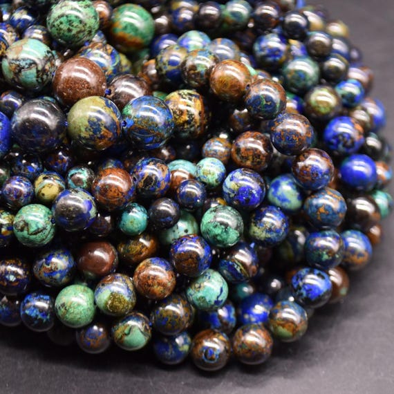 Azurite Round Beads - 4mm, 6mm, 8mm, 10mm Sizes - 15" Strand - Natural Gemstone Beads For Jewellery Making | Crystal Beads Azurite Round Beads - 4mm, 6mm, 8mm, 10mm Sizes - 15" Strand - Natural Gemstone Beads For Jewellery Making | Crystal Beads