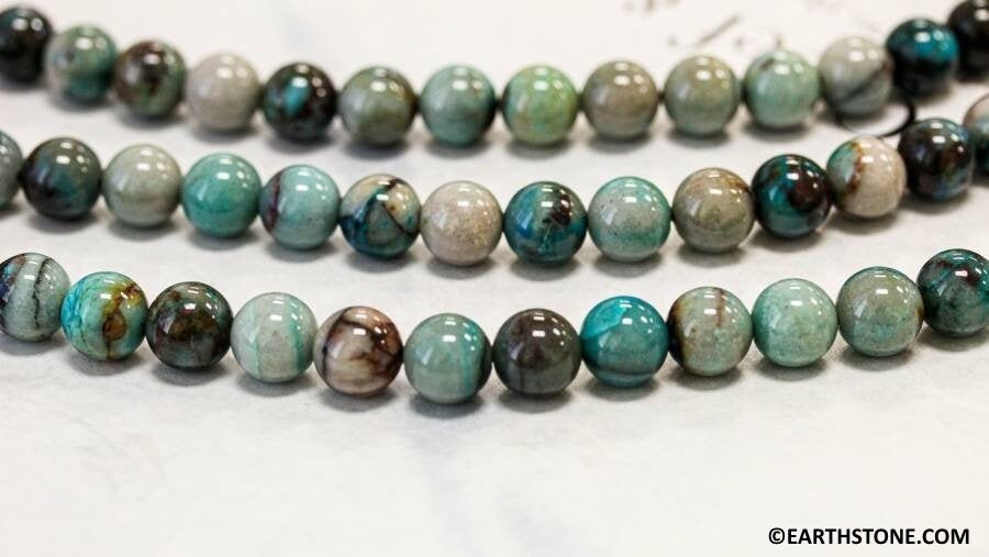 M/ Azurite 10mm/ 12mm Round 15" Strand Genuine Gemstone Beads For Jewelry Making M/ Azurite 10mm/ 12mm Round 15" Strand Genuine Gemstone Beads For Jewelry Making
