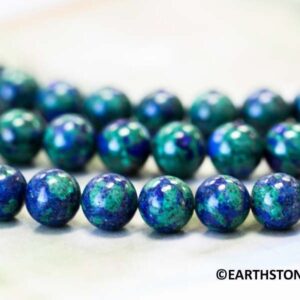 Azurite Malachite 10mm Round Beads 16" Strand 139-1155