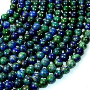 Azurite Malachite Beads, Round, 6mm (6.5mm), 15.5 Inch, Full strand, Approx 60 beads, Hole 1mm, A quality (129054004)