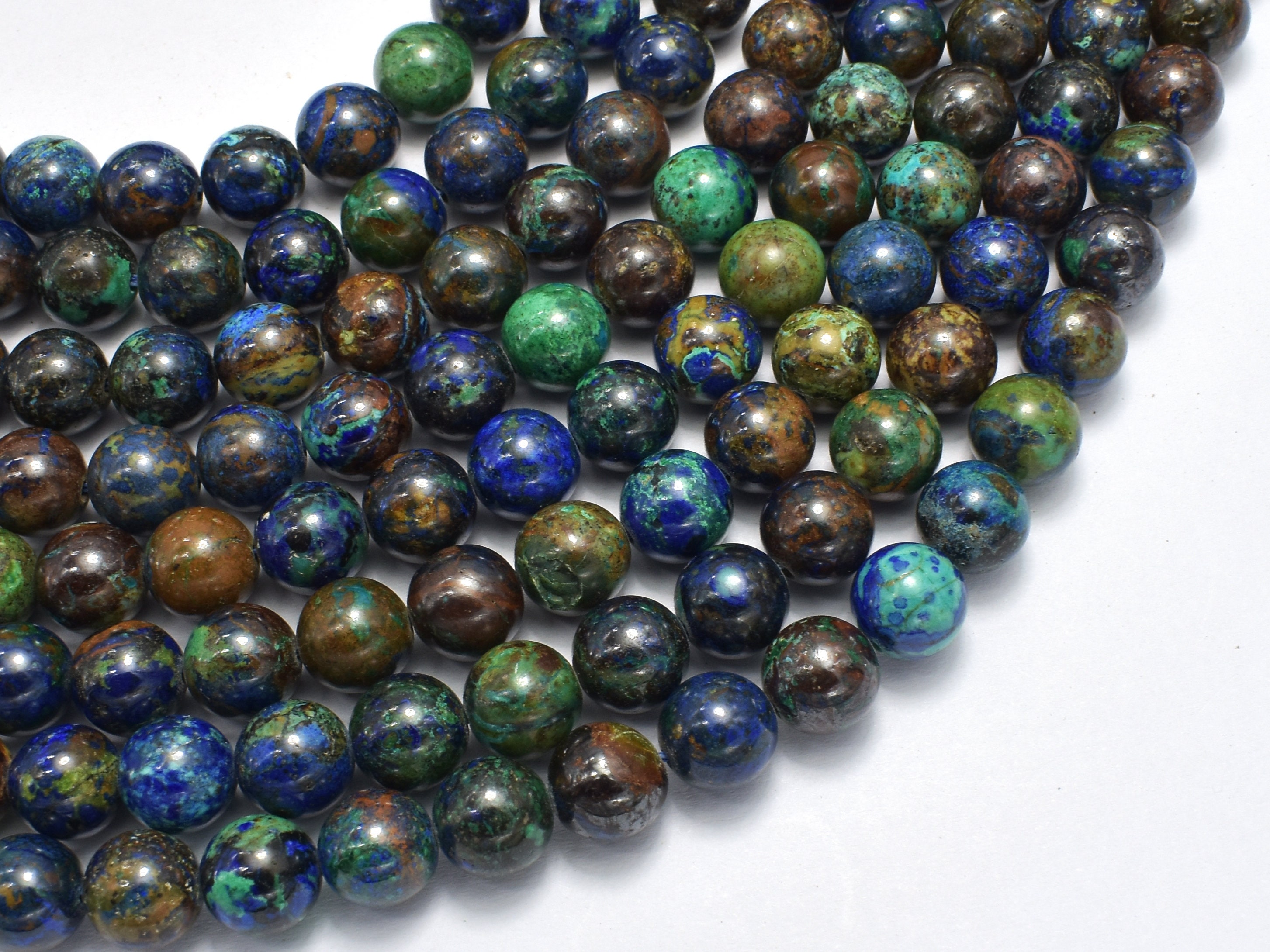 Natural Azurite 8mm Round Beads, 15 Inch, Approx. 47 Beads, Hole 1mm (128054001) Natural Azurite 8mm Round Beads, 15 Inch, Approx. 47 Beads, Hole 1mm (128054001)