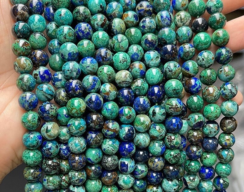 Natural Aaaaa Azurite Round Beads,4mm 6mm 8mm 10mm Azurite Beads,one Strand 15"