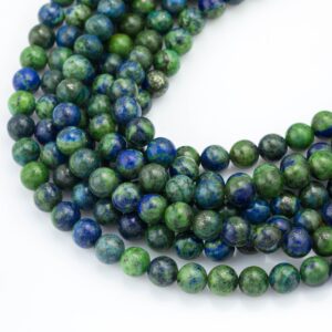 Natural  Malachite Azurite Beads Grade AAA  Round 4mm, 6mm, 8mm, 10mm, 12mm, 14mm- Full 15.5 Inch strand AAA Quality  Smooth Gemstone Beads