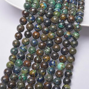 Natural Azurite Smooth Round Diy Loose Beads, Azuriye Beads Wholesale Bulk Supply,15 Inches One Strand Natural Azurite Smooth Round Diy Loose Beads, Azuriye Beads Wholesale Bulk Supply,15 Inches One Strand