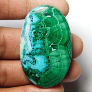 Handmade Azurite Malachite Gemstone: Loose Stone (49 X 30 Mm, 126 Cts.)