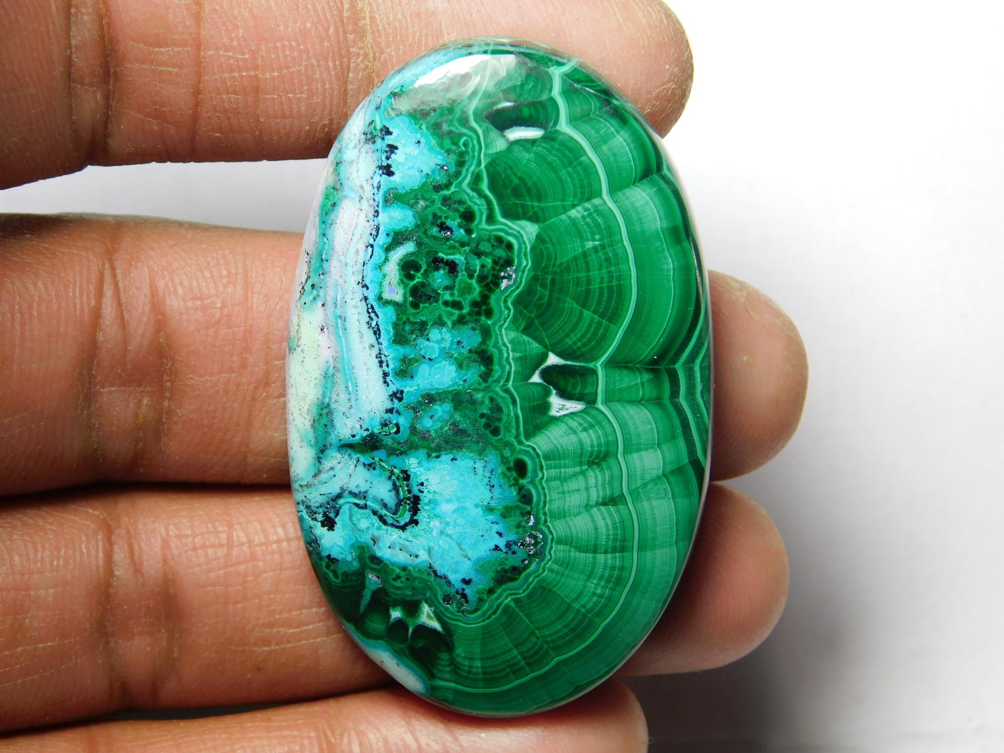 Handmade Azurite Malachite Gemstone: Loose Stone (49 X 30 Mm, 126 Cts.)