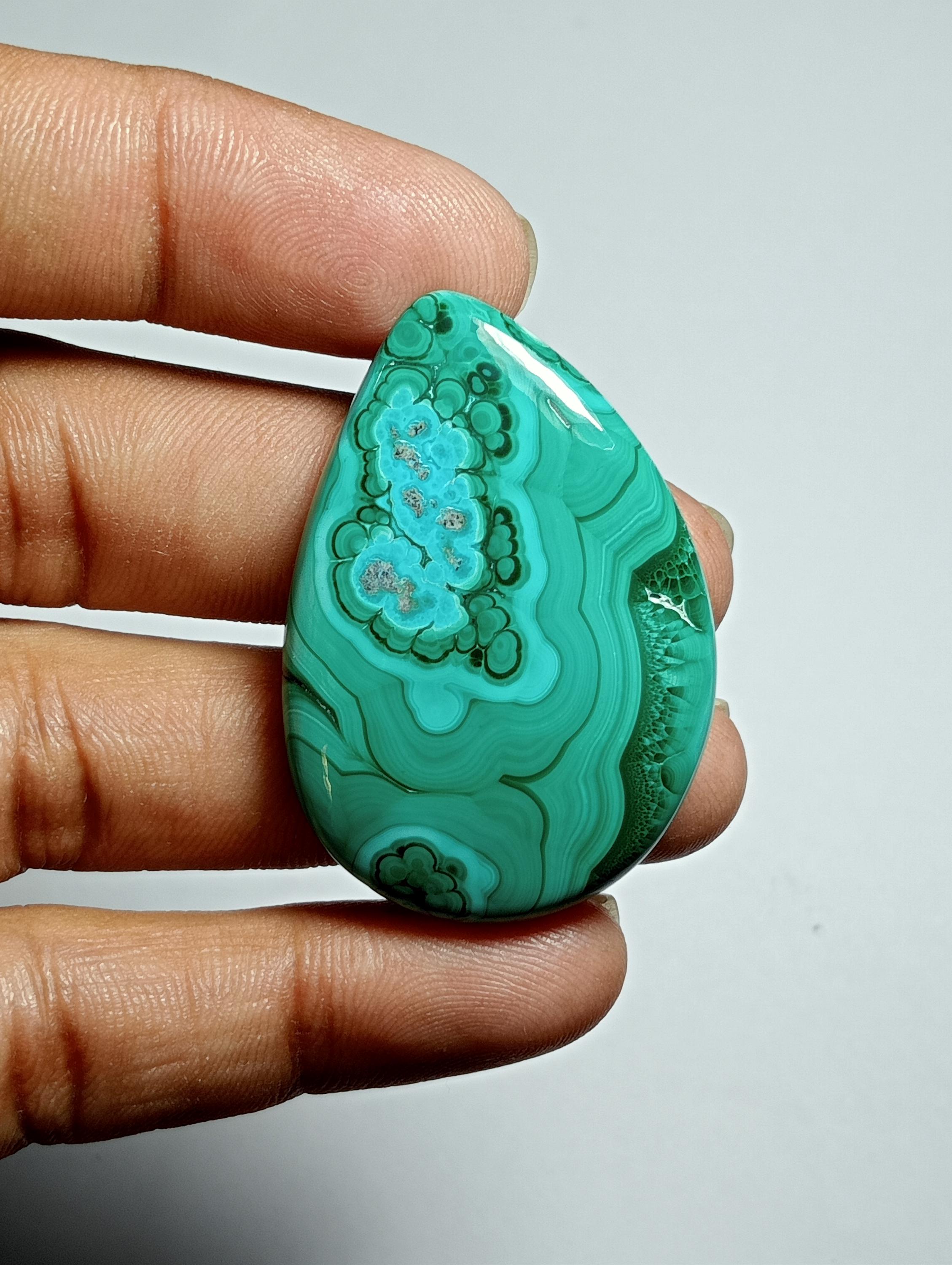 Handmade Azurite Malachite Loose Gemstone (41 X 28 Mm, 91cts)