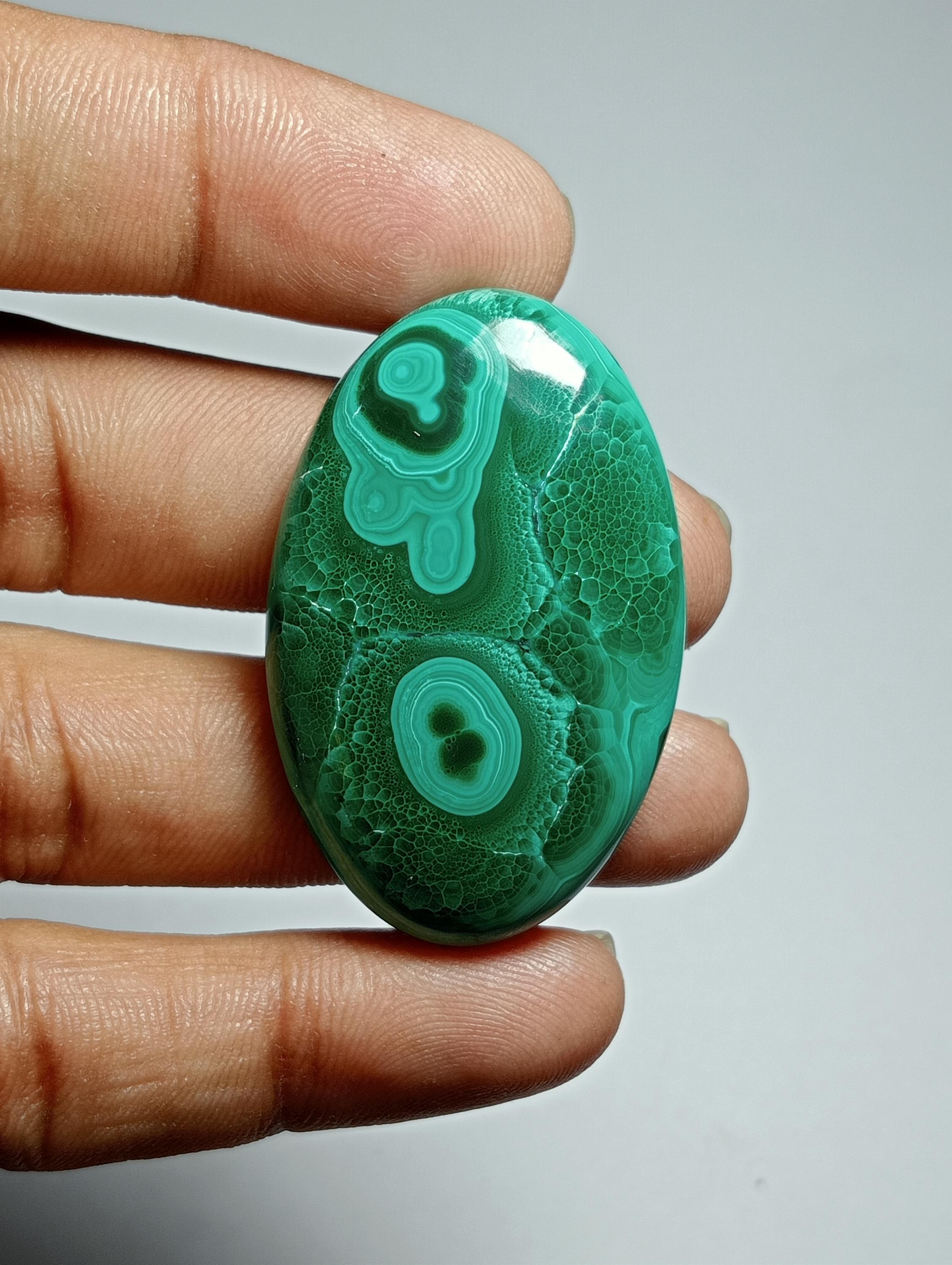 Handmade Azurite Malachite Loose Gemstone: 101cts, 42 X 27 Mm Handmade Azurite Malachite Loose Gemstone: 101cts, 42 X 27 Mm