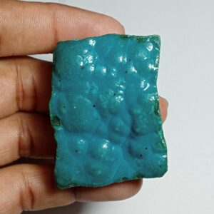 Azurite Malachite Druzy Gemstone, Handmade Loose Stone (45 X 32 Mm, 275 Cts)