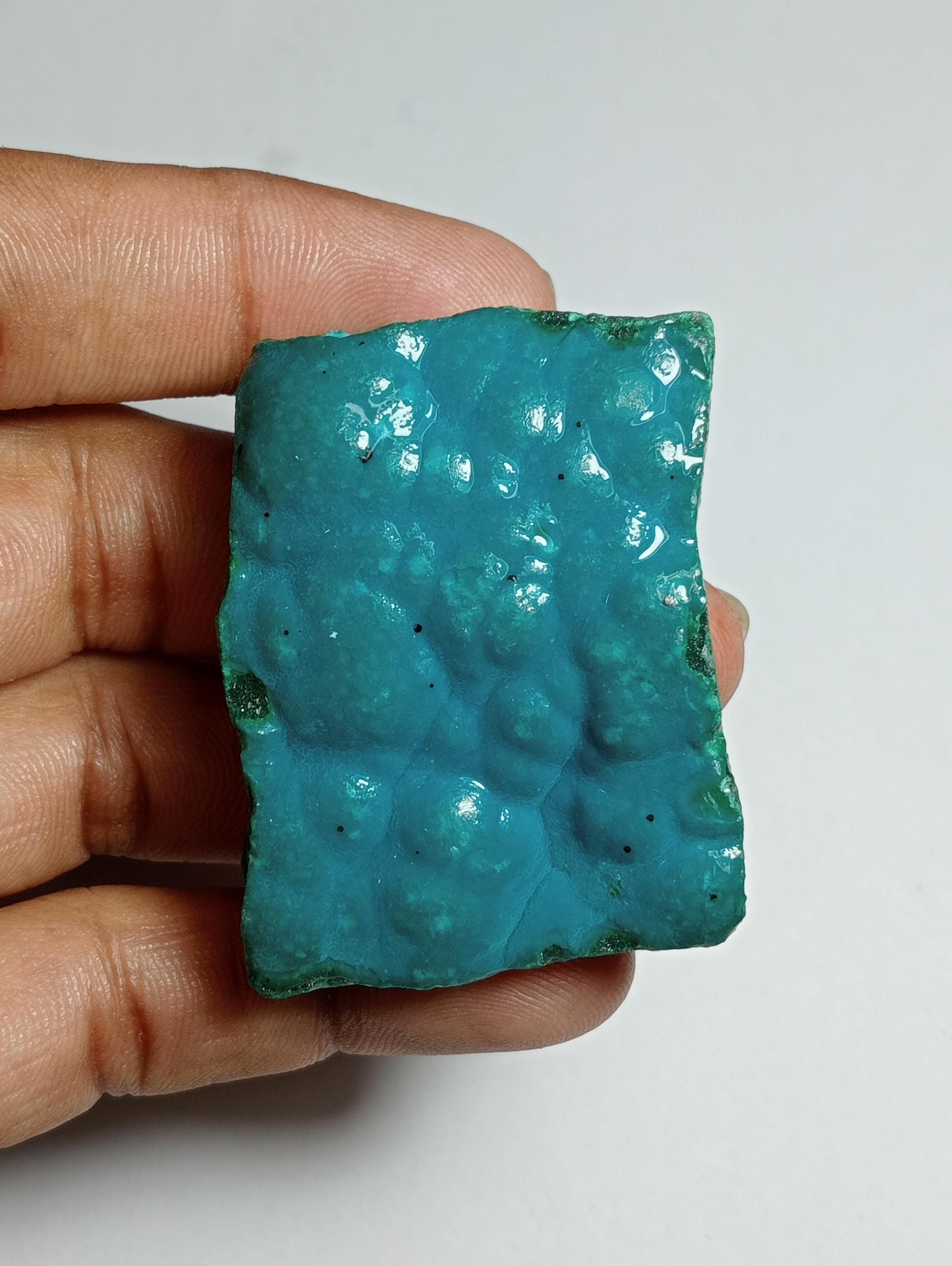Azurite Malachite Druzy Gemstone, Handmade Loose Stone (45 X 32 Mm, 275 Cts) Azurite Malachite Druzy Gemstone, Handmade Loose Stone (45 X 32 Mm, 275 Cts)