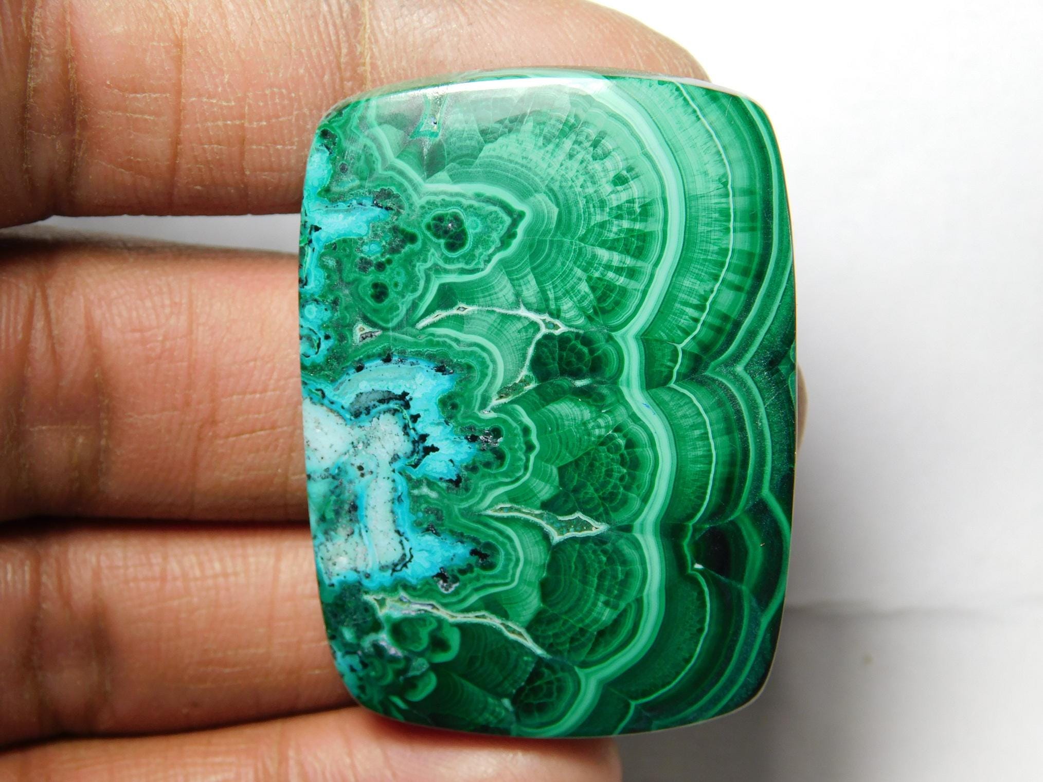 Azurite Malachite Loose Gemstone: Handmade, 44 X 32 Mm, 130cts