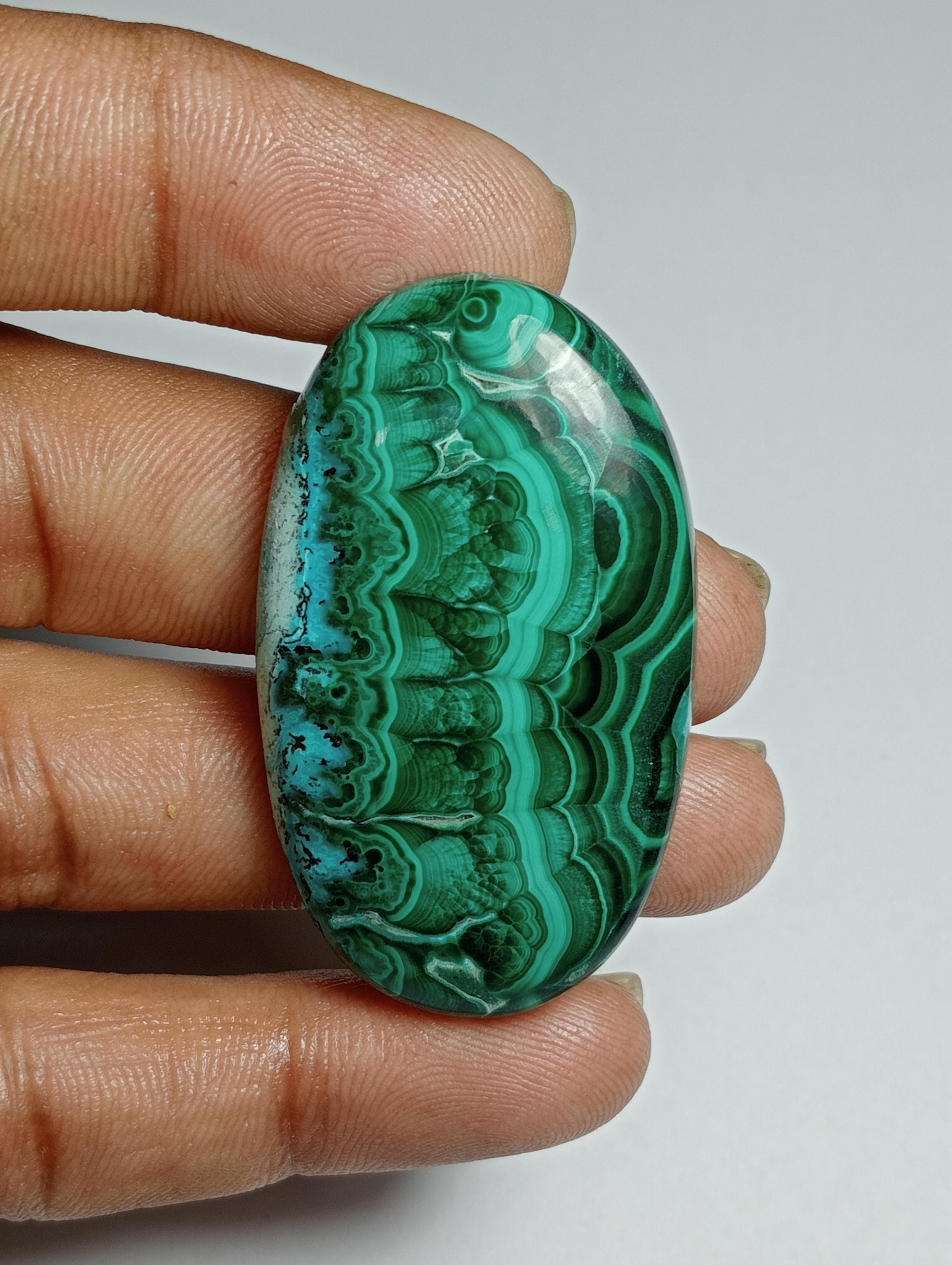 Azurite Malachite Loose Gemstone, Handmade (45 X 26 Mm)