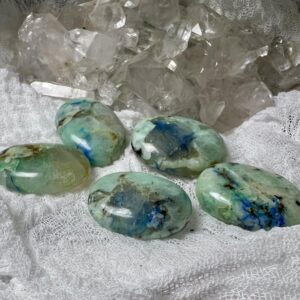 Polished, Azurite and Chrysacolla Pocket /Palm Stones - The Stone for Healing and Communication