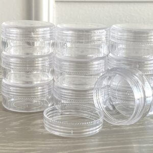 Clear Plastic Bead Containers: 25-Pack, 1.5-inch Twist Lid Jars