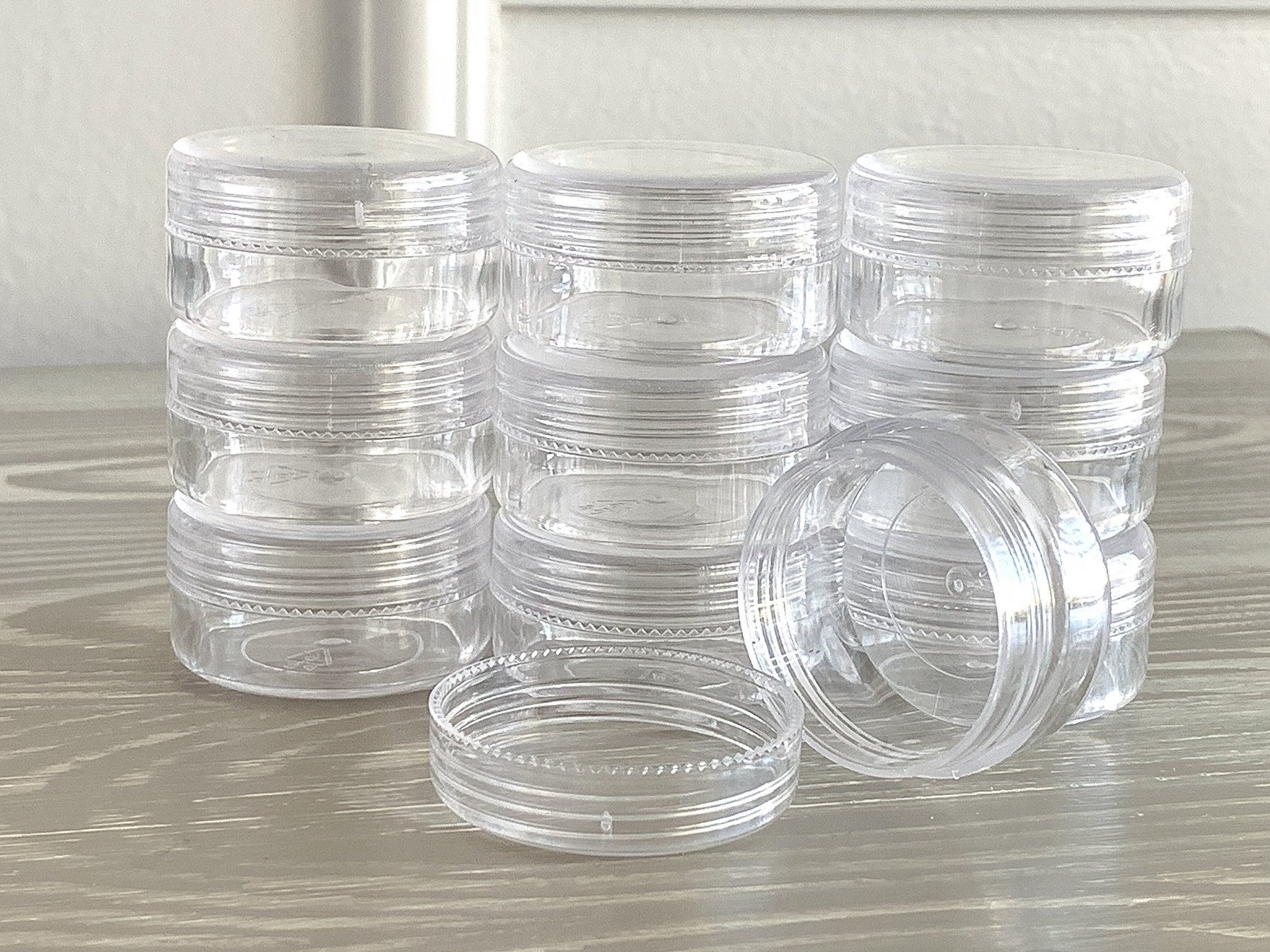 Clear Plastic Bead Containers: 25-pack, 1.5-inch Twist Lid Jars