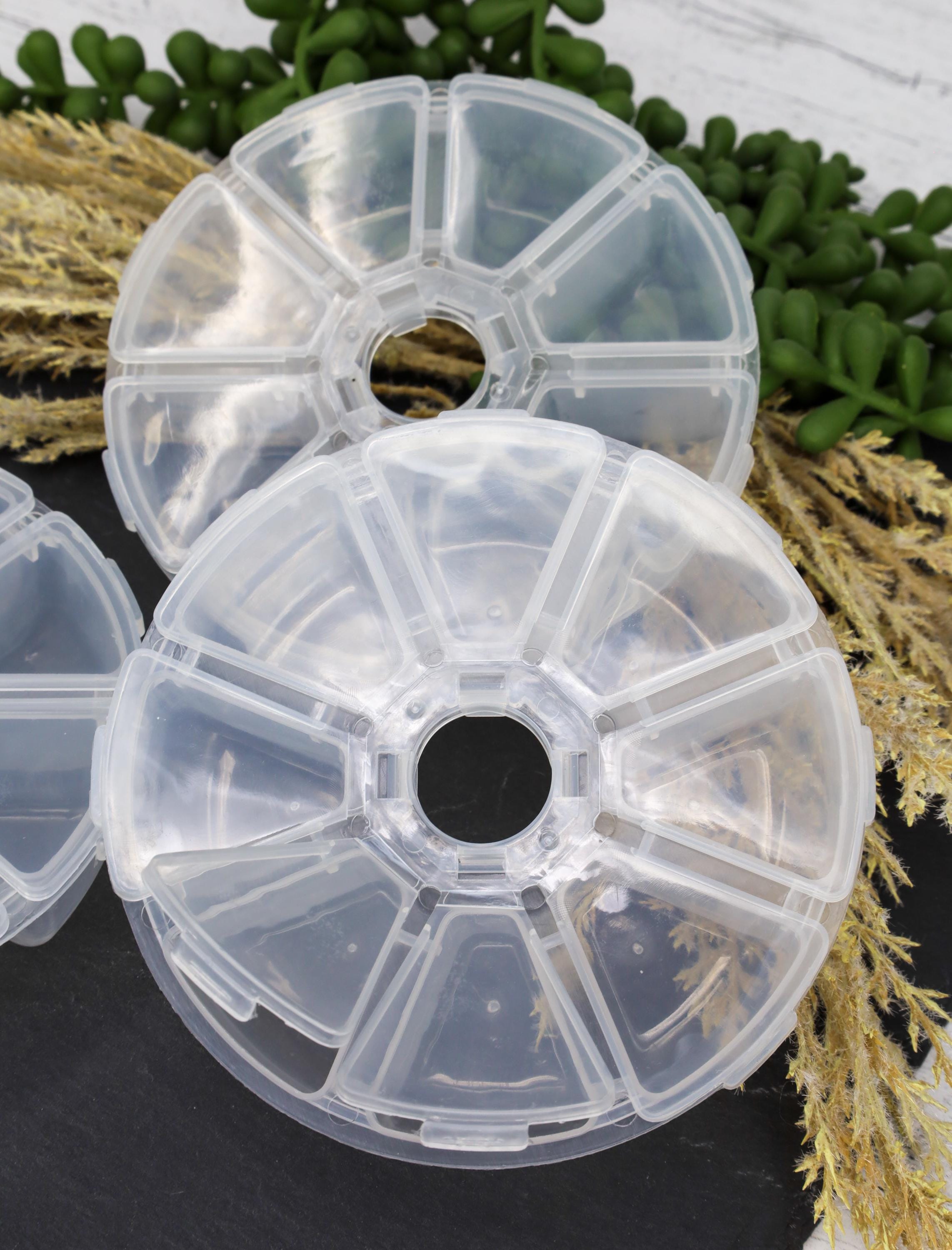 Flip Top Plastic Bead Container: 8 Compartment Seed Bead Storage
