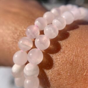 Beautiful Soft Pink Banded Calcite Bracelet 8mm beads Beautiful Soft Pink Banded Calcite Bracelet 8mm beads