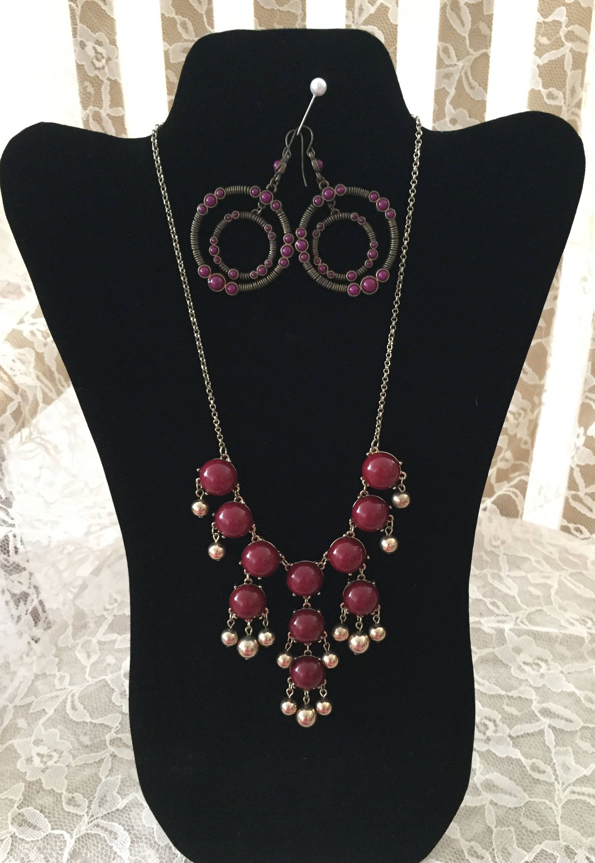 Bib Necklace Statement Necklace With Matching Earrings