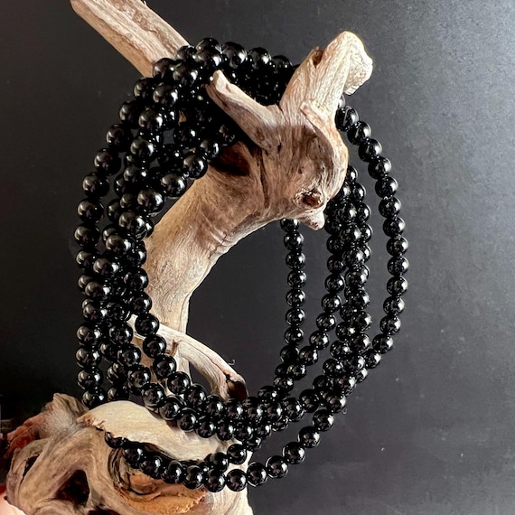 Black Tourmaline Bracelet 4mm | Dainty Protection Crystal From Madagascar | Emf Shield Jewelry Black Tourmaline Bracelet 4mm | Dainty Protection Crystal From Madagascar | Emf Shield Jewelry