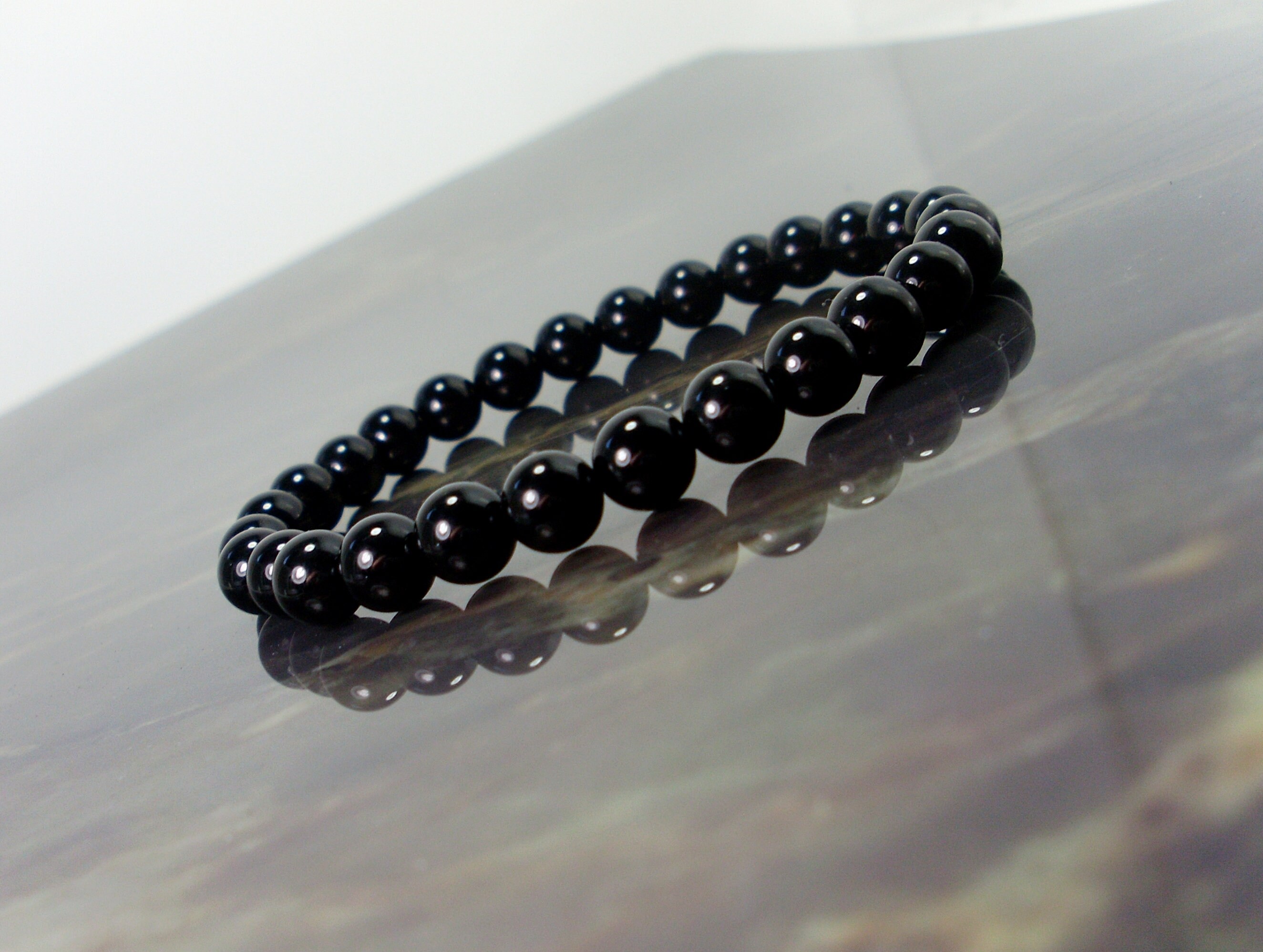 Black Tourmaline 6mm Bracelet, Women Men Bracelet, Natural Gemstone Bracelet, Handmade Beaded Bracelet, Gift For Her/him + Gift Bag