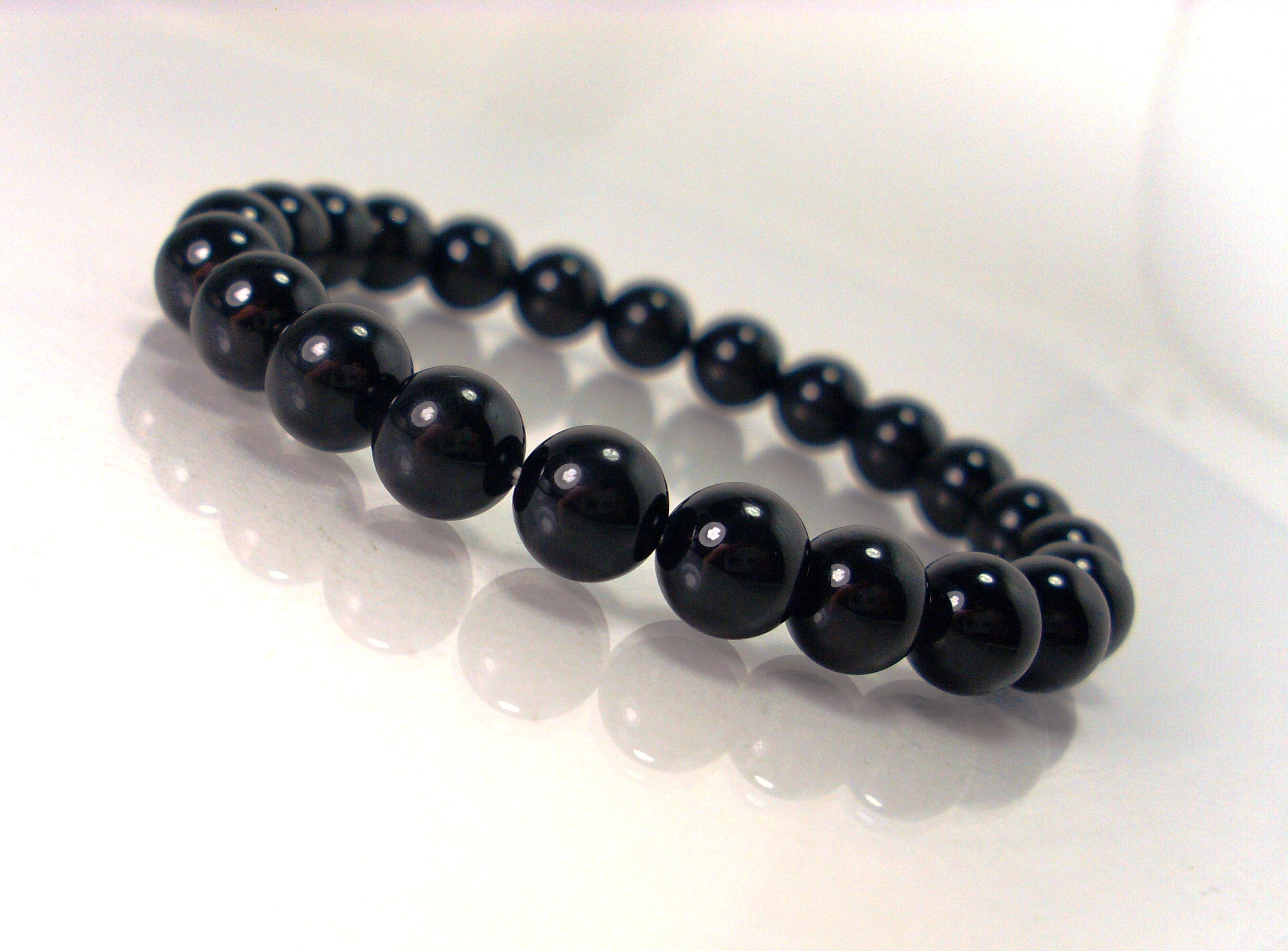 Black Tourmaline 8mm Bracelet, Women Men Bracelet, Natural Gemstone Bracelet, Handmade Beaded Bracelet, Gift For Her/him + Gift Bag