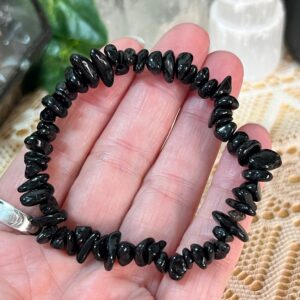 Black Tourmaline Crystal Chip Bracelet