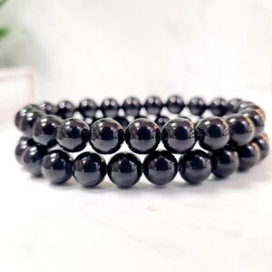 Black Tourmaline Crystal Bracelet • Ethically Sourced Black Tourmaline Crystal Bracelet • Ethically Sourced
