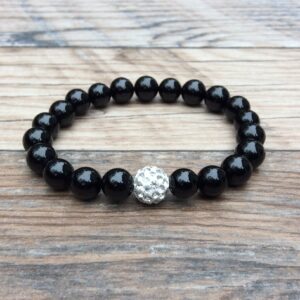 Elegant Black Tourmaline Stretch Bracelet