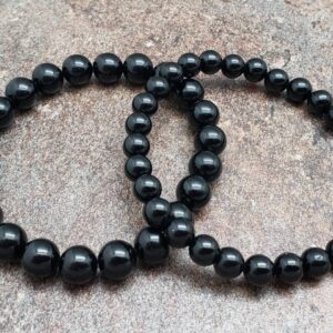 Black Tourmaline Bracelet, Gemstone Bracelet, A Grade, 7 Inch