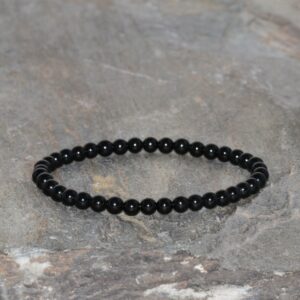 Black Tourmaline Bracelet Handmade 4mm Tourmaline Beaded Gemstone Bracelet Grade Aaa Black Tourmaline Stacking Bracelet Unisex Bracelet