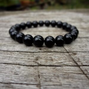 Black Tourmaline Bracelet. Natural Black Gemstone Bracelet Handmade In Australia By Miss Leroy.