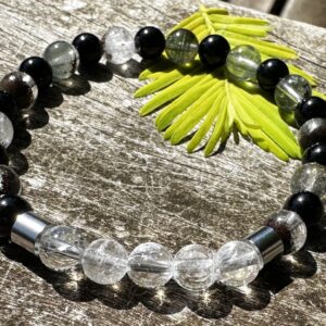Phenacite, Phantom Quartz and Black Tourmaline Healing Stone Bracelet or Anklet!