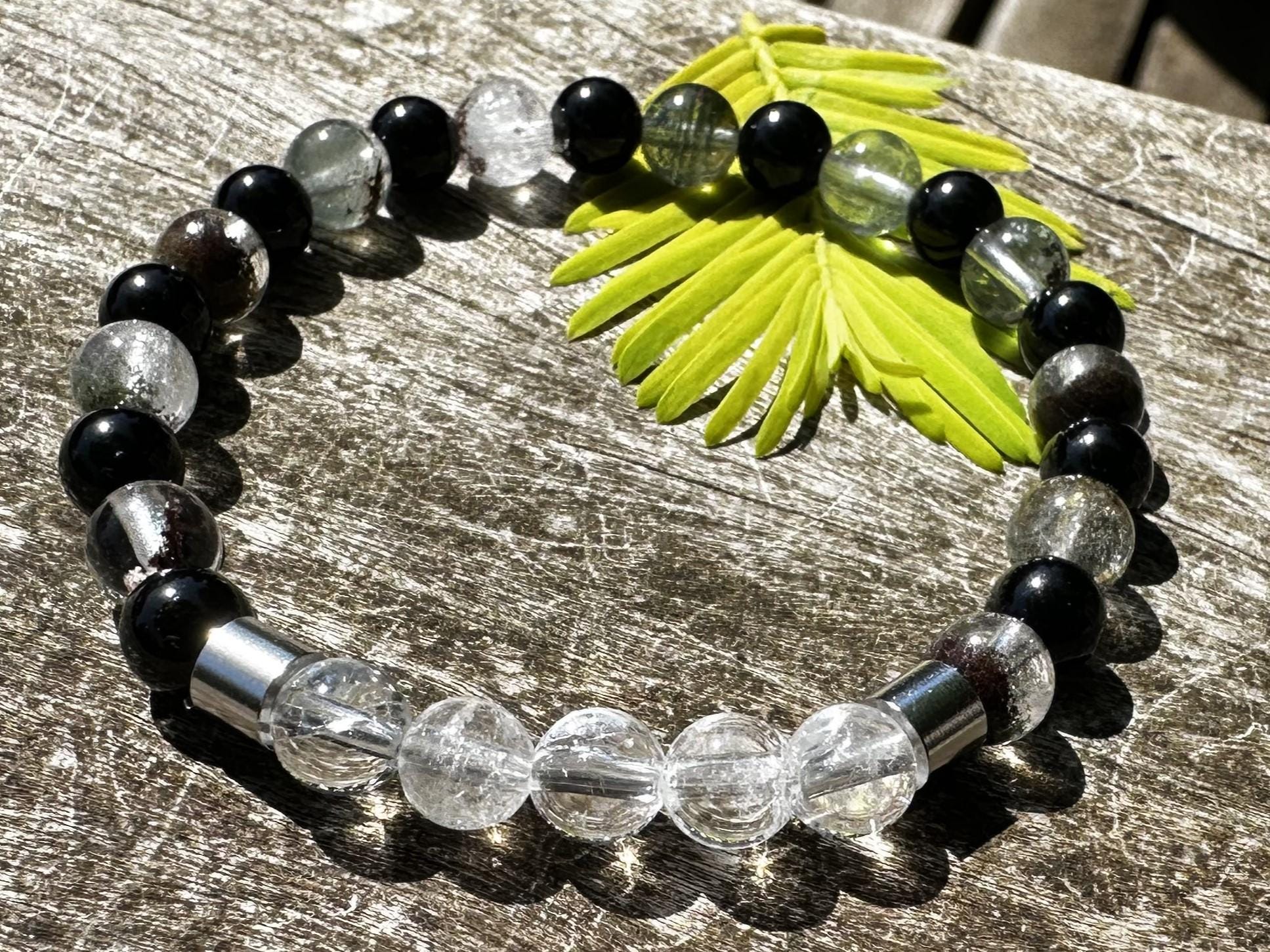 Phenacite, Phantom Quartz And Black Tourmaline Healing Stone Bracelet Or Anklet!